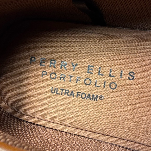 Perry Ellis Brown Faux Leather Men's  Slip-On Driver Loafers - Picture 6 of 12